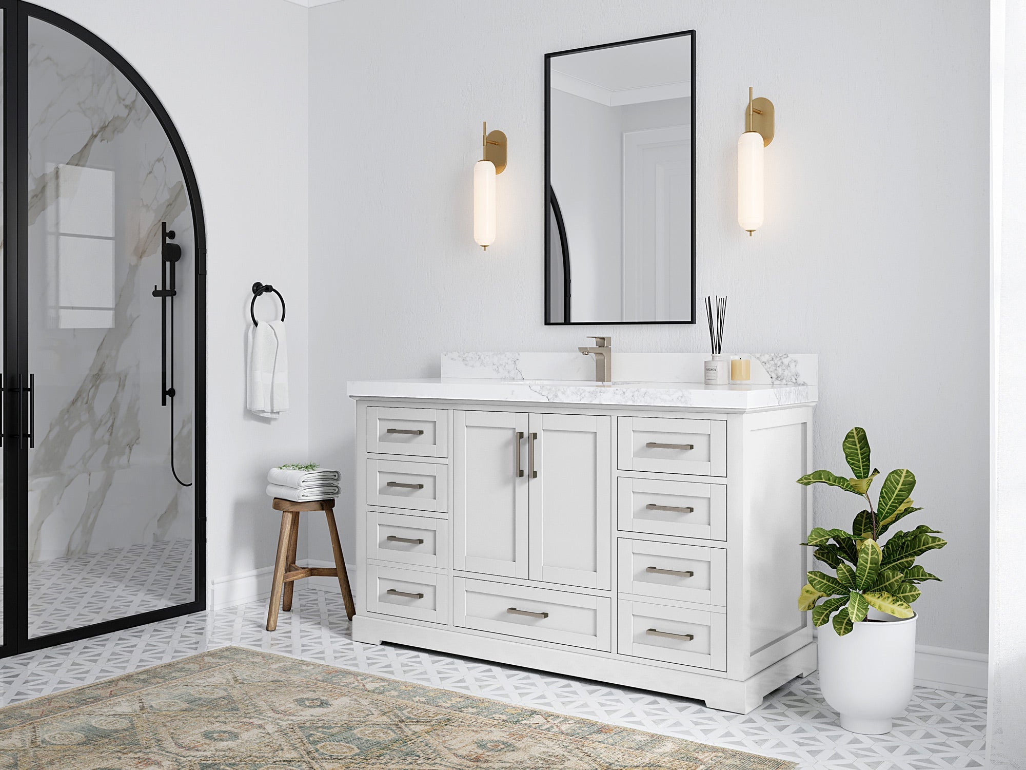Boston 60 in. W x 22 in. D Single Sink Bathroom Vanity - Willow Bath and Vanity