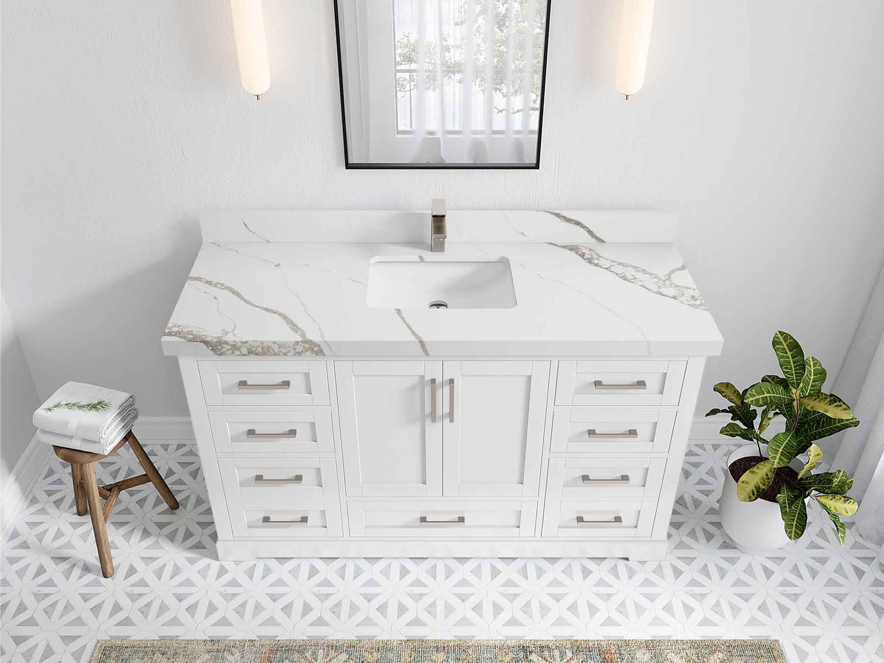 Boston 60 in. W x 22 in. D Single Sink Bathroom Vanity - Willow Bath and Vanity
