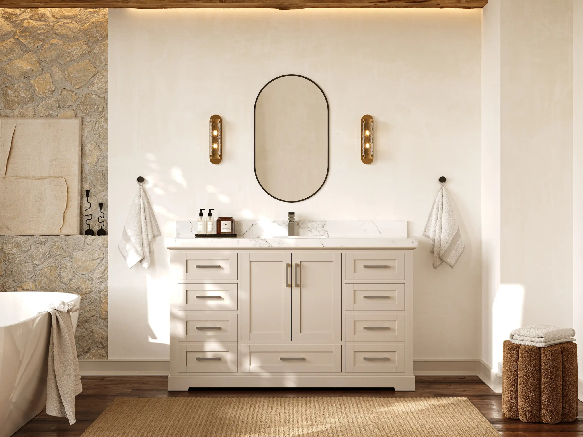 Boston 60 in. W x 22 in. D Single Sink Bathroom Vanity - Willow Bath and Vanity