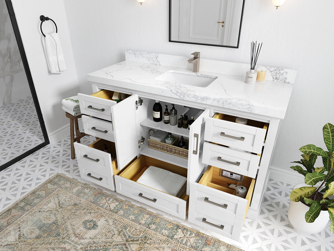 Boston 60 in. W x 22 in. D Single Sink Bathroom Vanity - Willow Bath and Vanity
