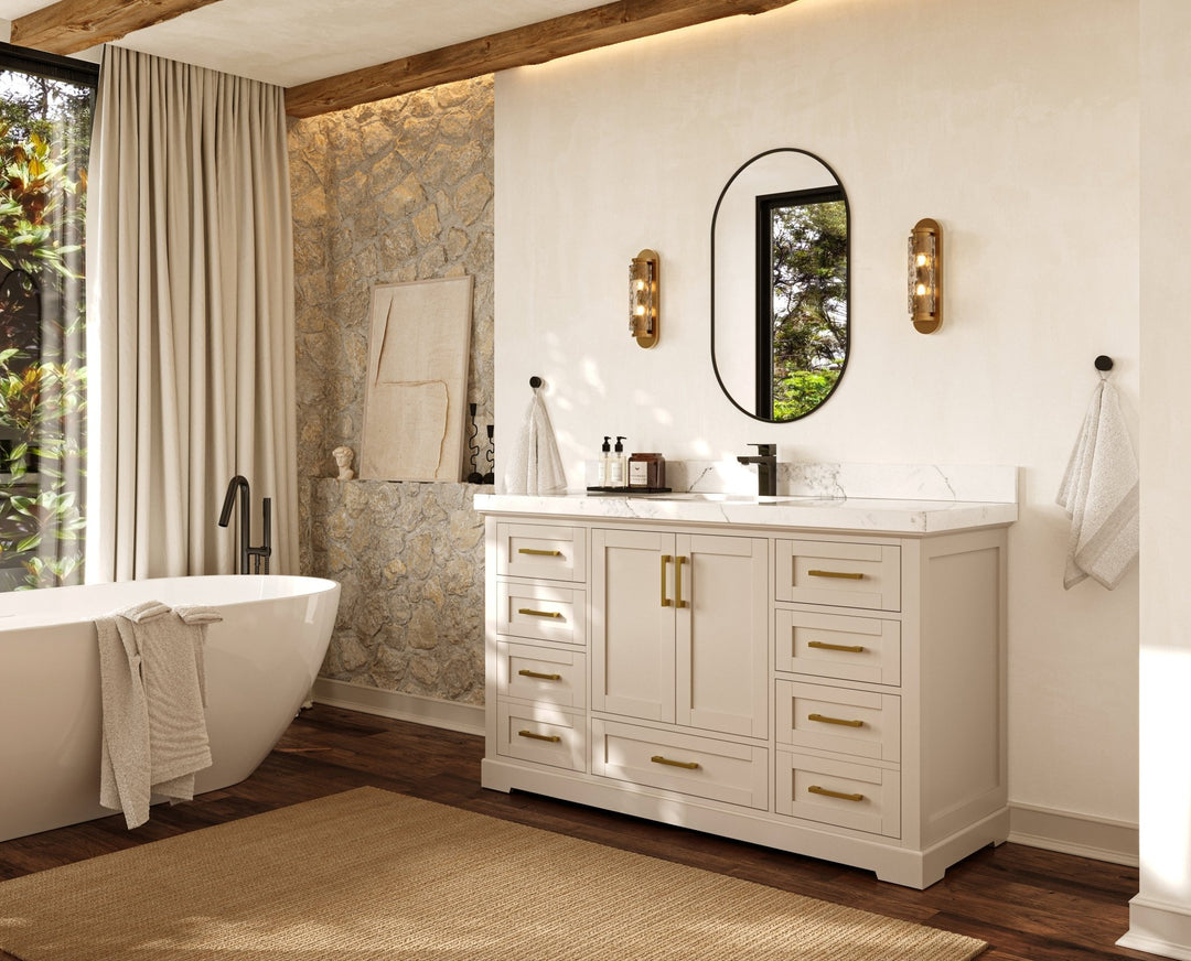 Boston 60 in. W x 22 in. D Single Sink Bathroom Vanity - Willow Bath and Vanity