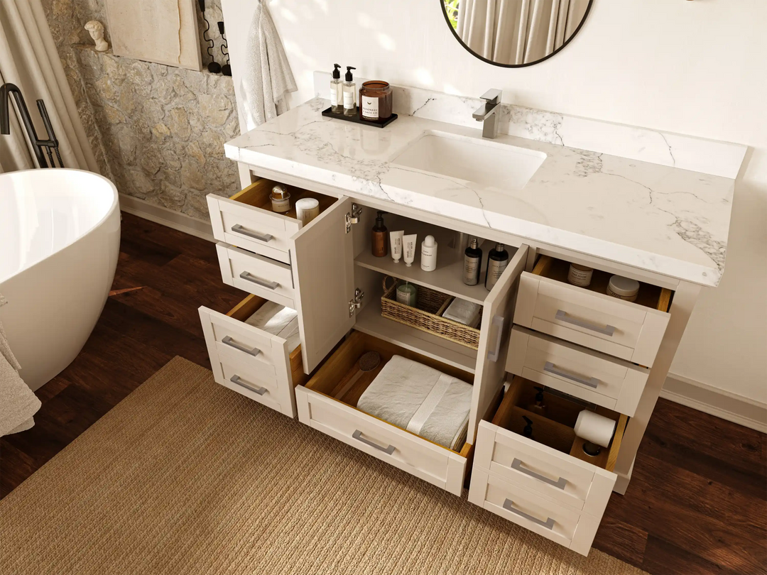 Boston 60 in. W x 22 in. D Single Sink Bathroom Vanity - Willow Bath and Vanity