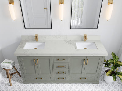 Boston 72 in. W x 22 in. D Double Sink Bathroom Vanity - Willow Bath and Vanity