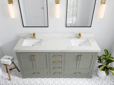 Boston 72 in. W x 22 in. D Double Sink Bathroom Vanity - Willow Bath and Vanity