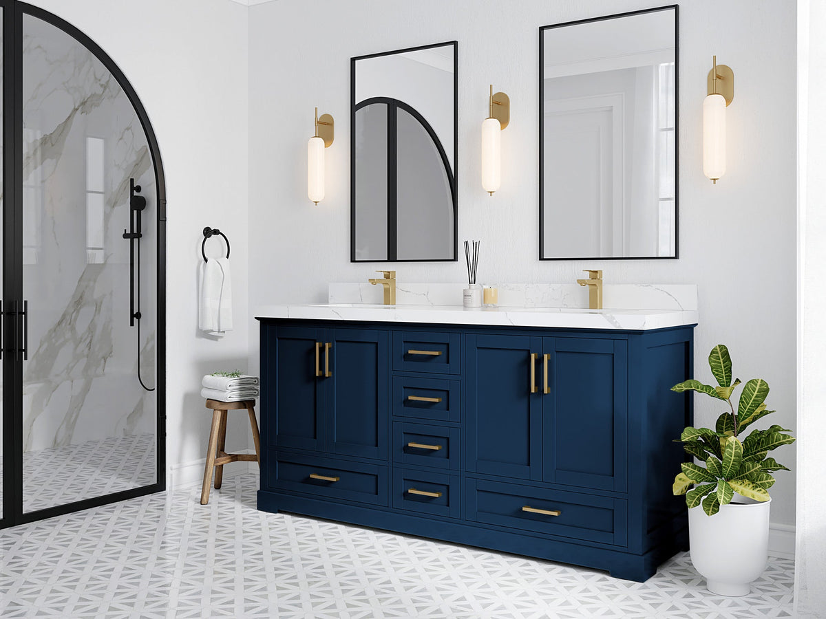 Boston 72 in. W x 22 in. D Double Sink Bathroom Vanity - Willow Bath and Vanity
