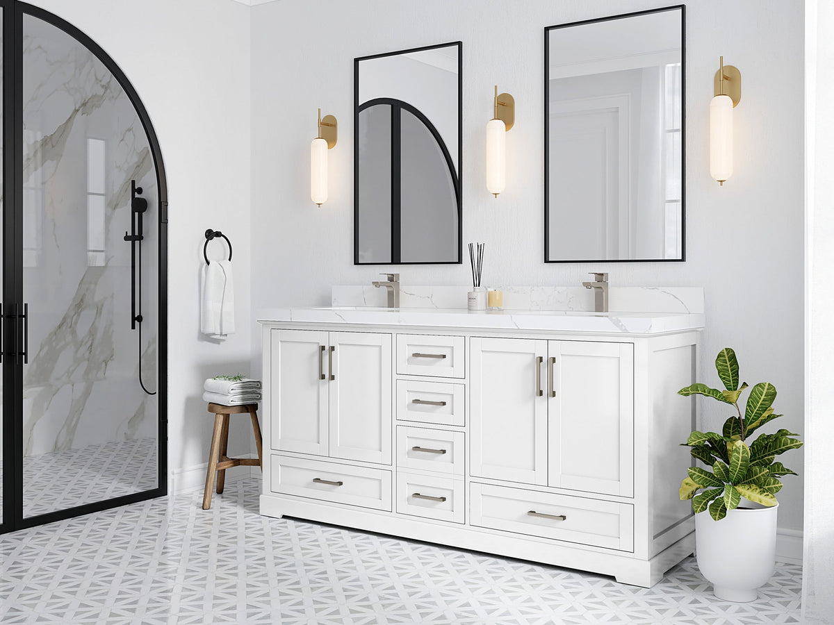 Boston 72 in. W x 22 in. D Double Sink Bathroom Vanity - Willow Bath and Vanity
