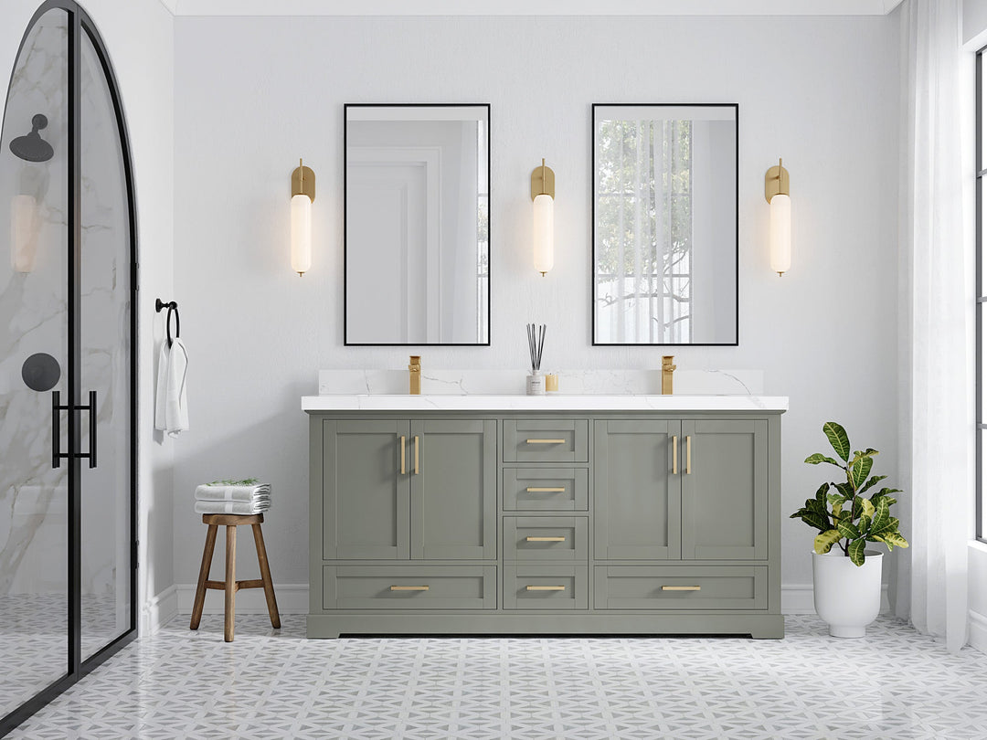 Boston 72 in. W x 22 in. D Double Sink Bathroom Vanity - Willow Bath and Vanity