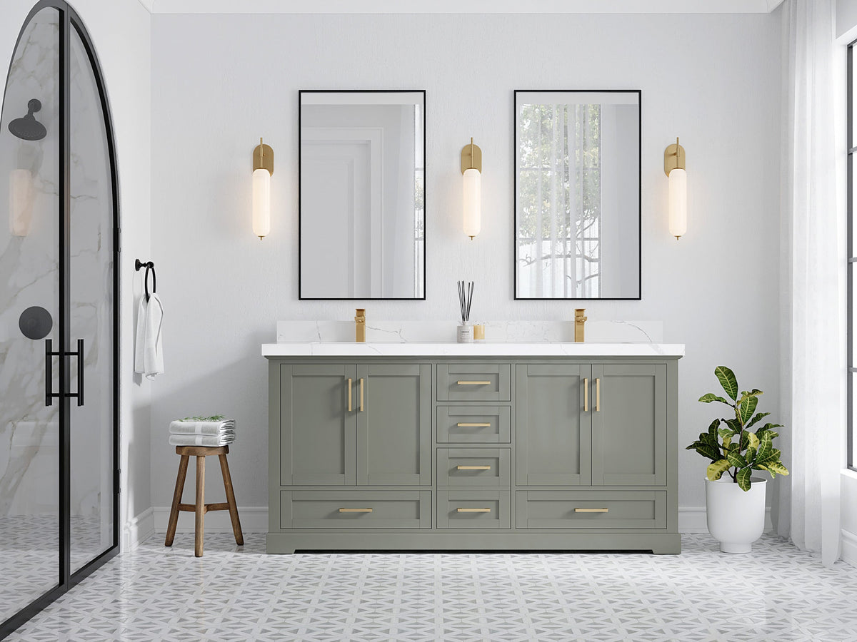 Boston 72 in. W x 22 in. D Double Sink Bathroom Vanity - Willow Bath and Vanity