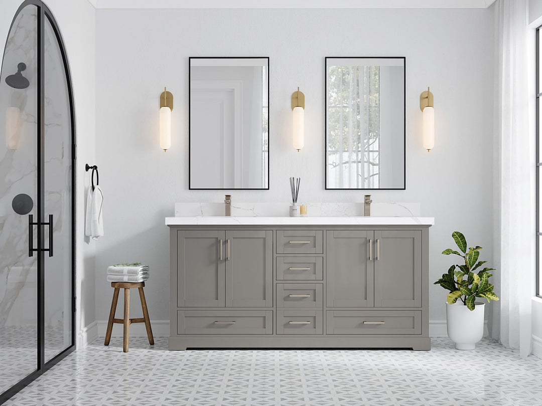 Boston 72 in. W x 22 in. D Double Sink Bathroom Vanity - Willow Bath and Vanity