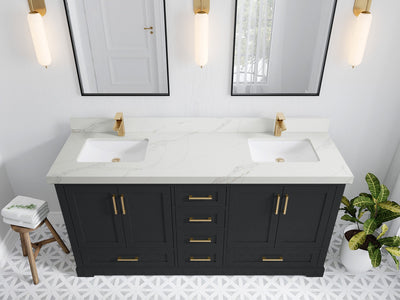 Boston 72 in. W x 22 in. D Double Sink Bathroom Vanity - Willow Bath and Vanity