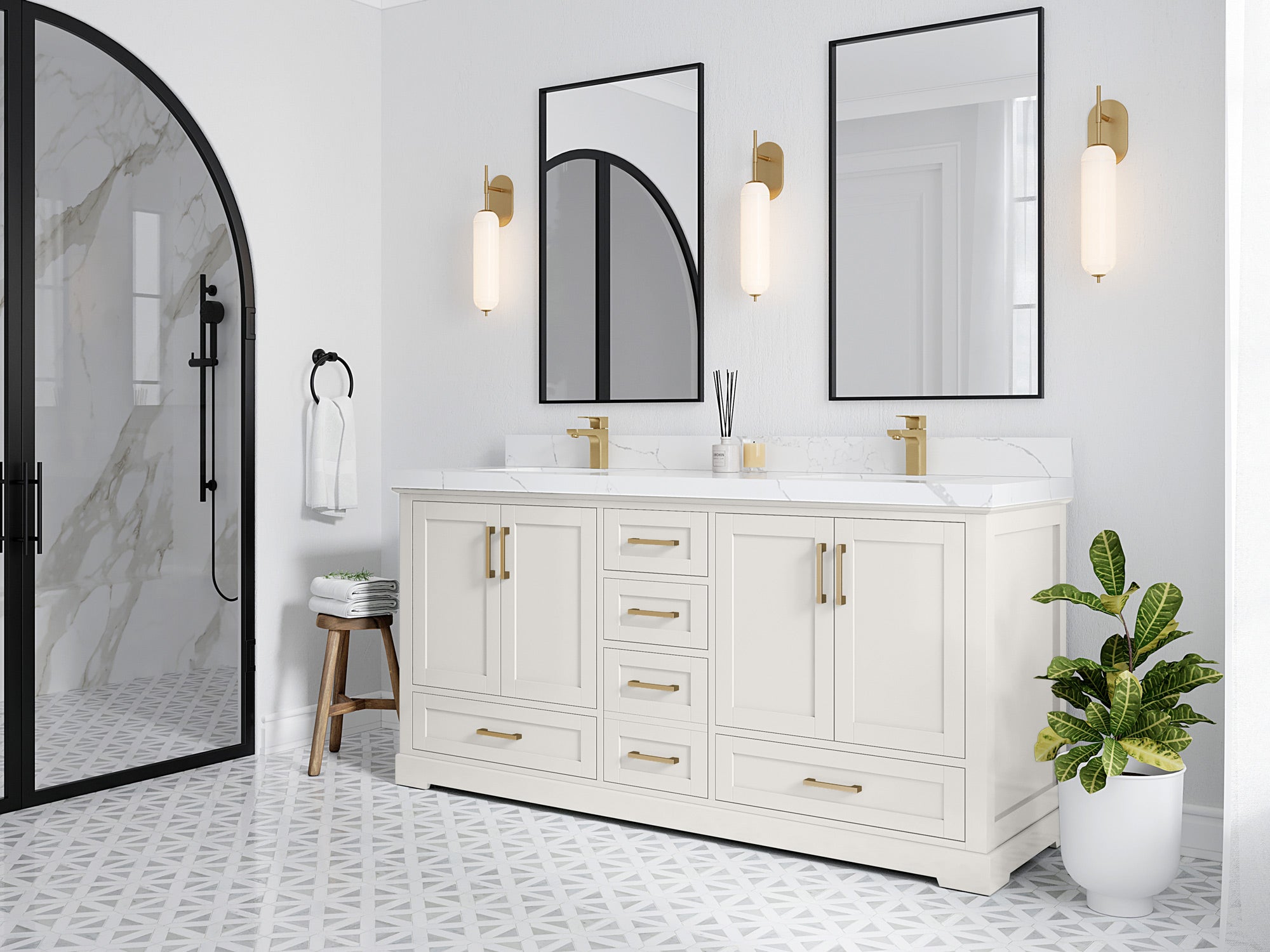 Boston 72 in. W x 22 in. D Double Sink Bathroom Vanity - Willow Bath and Vanity
