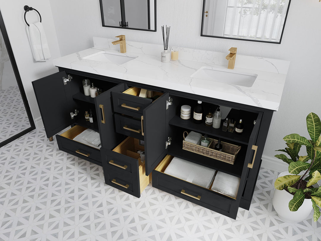 Boston 72 in. W x 22 in. D Double Sink Bathroom Vanity - Willow Bath and Vanity