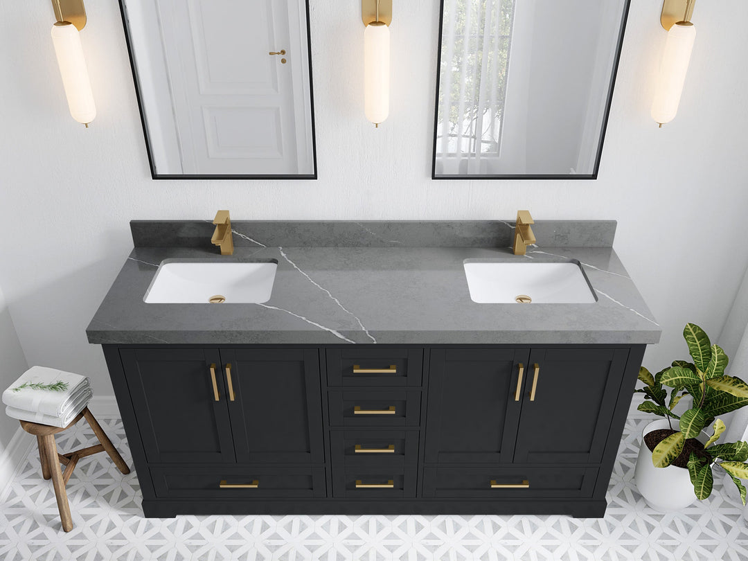Boston 72 in. W x 22 in. D Double Sink Bathroom Vanity - Willow Bath and Vanity