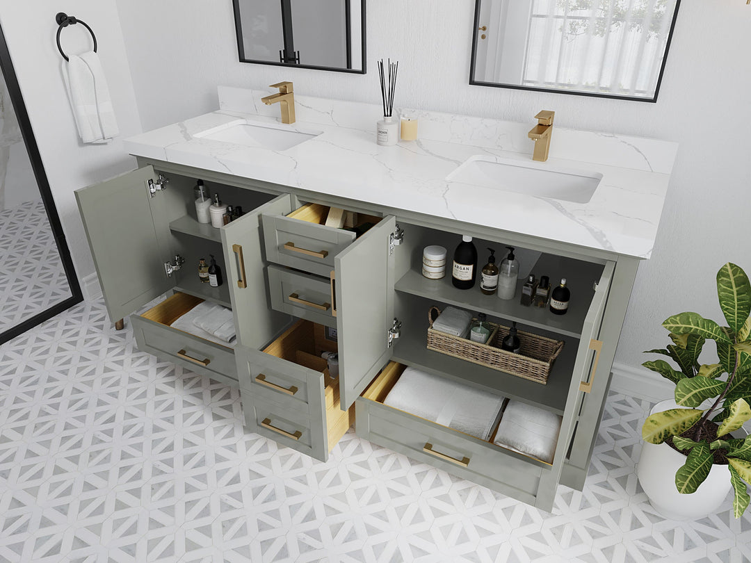 Boston 72 in. W x 22 in. D Double Sink Bathroom Vanity - Willow Bath and Vanity