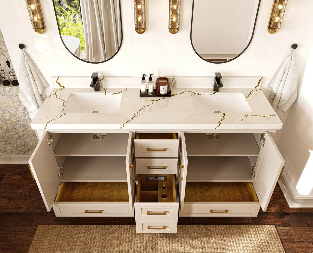 Boston 72 in. W x 22 in. D Double Sink Bathroom Vanity - Willow Bath and Vanity
