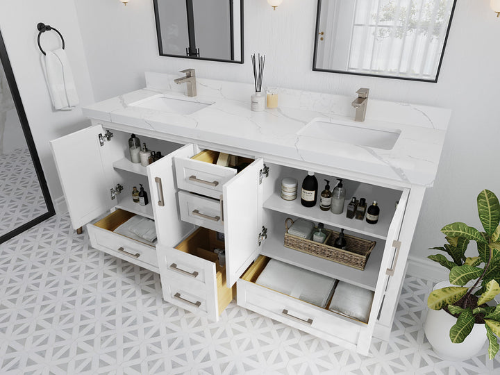 Boston 72 in. W x 22 in. D Double Sink Bathroom Vanity - photo 3