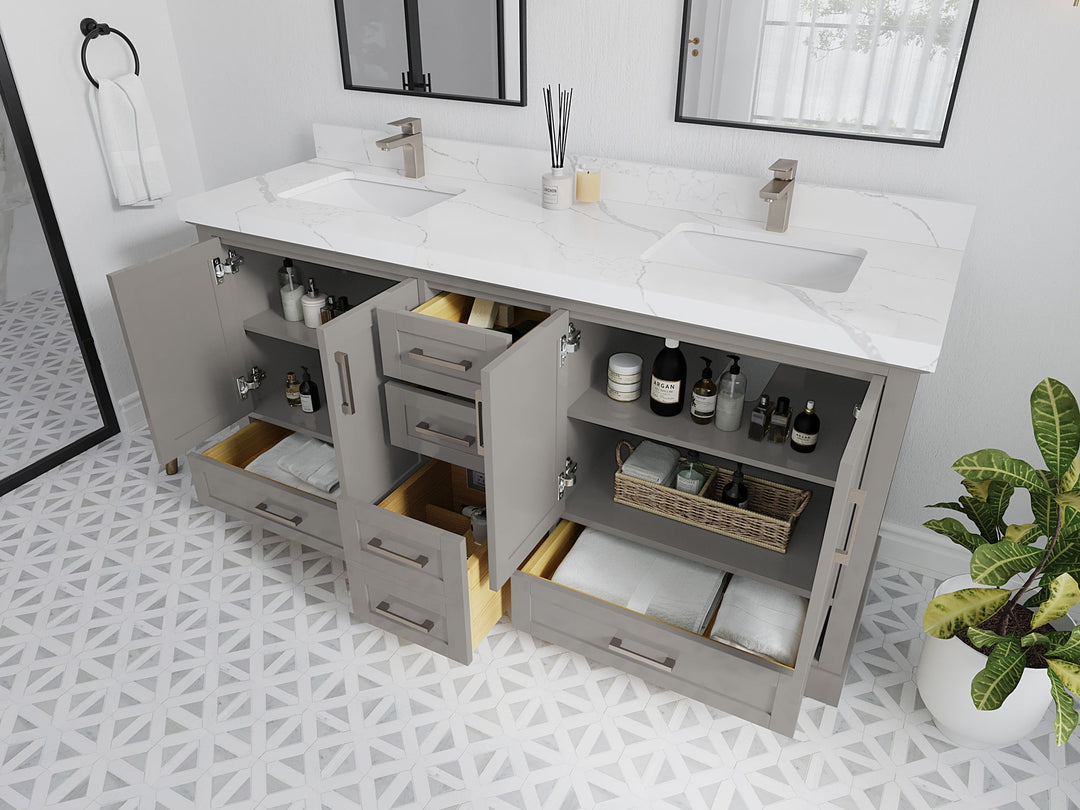 Boston 72 in. W x 22 in. D Double Sink Bathroom Vanity - Willow Bath and Vanity