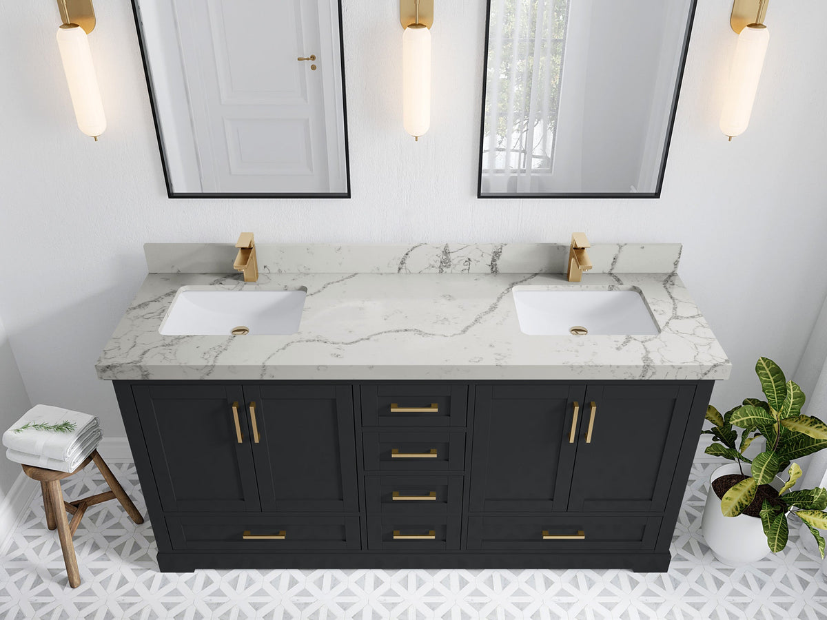 Boston 72 in. W x 22 in. D Double Sink Bathroom Vanity - Willow Bath and Vanity