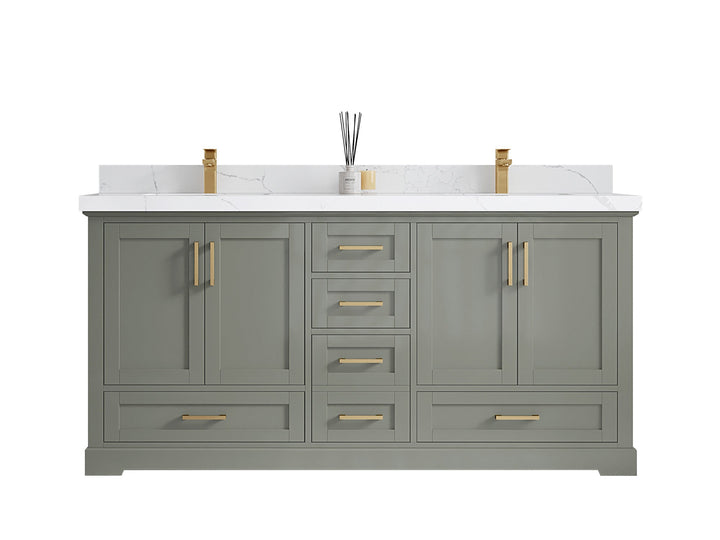 Boston 72 in. W x 22 in. D Double Sink Bathroom Vanity - photo 1