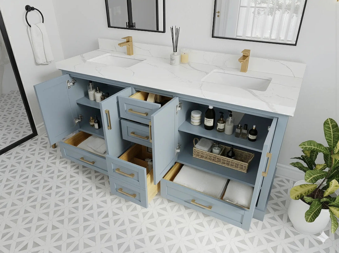 Boston 72 in. W x 22 in. D Double Sink Bathroom Vanity - Willow Bath and Vanity