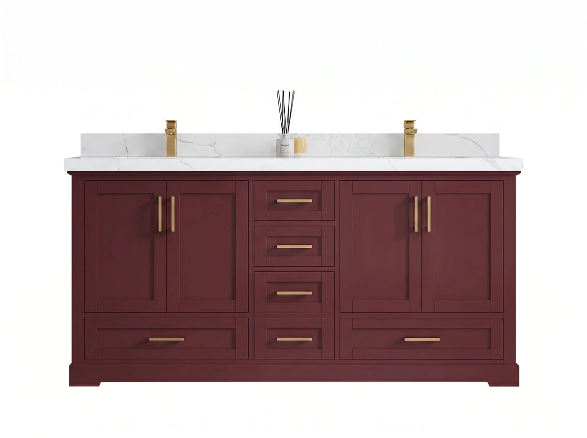 Boston 72 in. W x 22 in. D Double Sink Bathroom Vanity - Willow Bath and Vanity