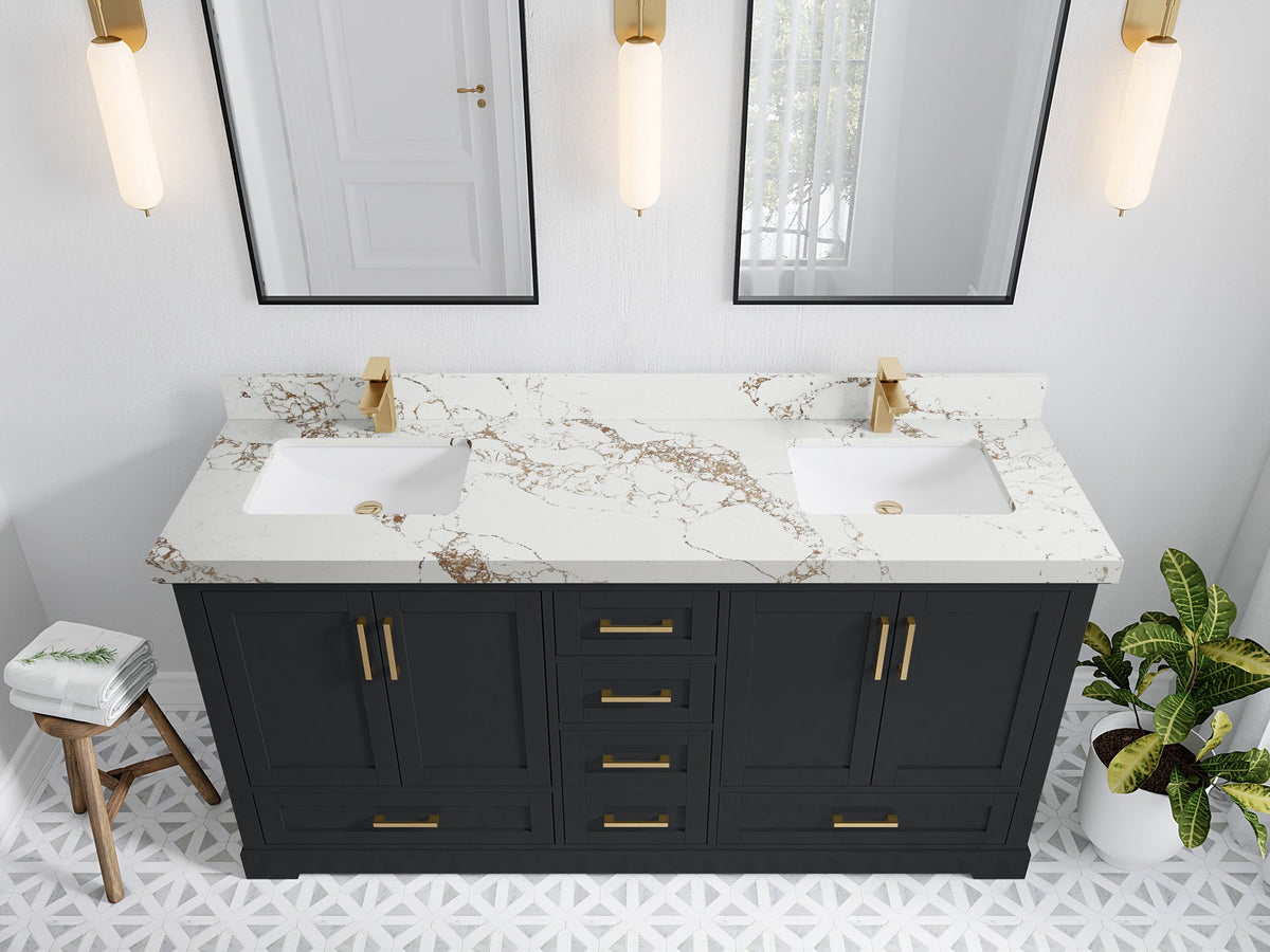 Boston 72 in. W x 22 in. D Double Sink Bathroom Vanity - Willow Bath and Vanity