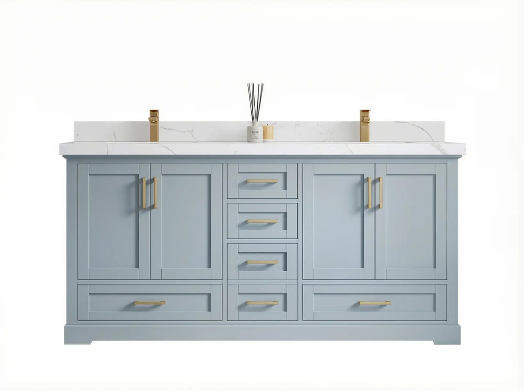 Boston 72 in. W x 22 in. D Double Sink Bathroom Vanity - Willow Bath and Vanity