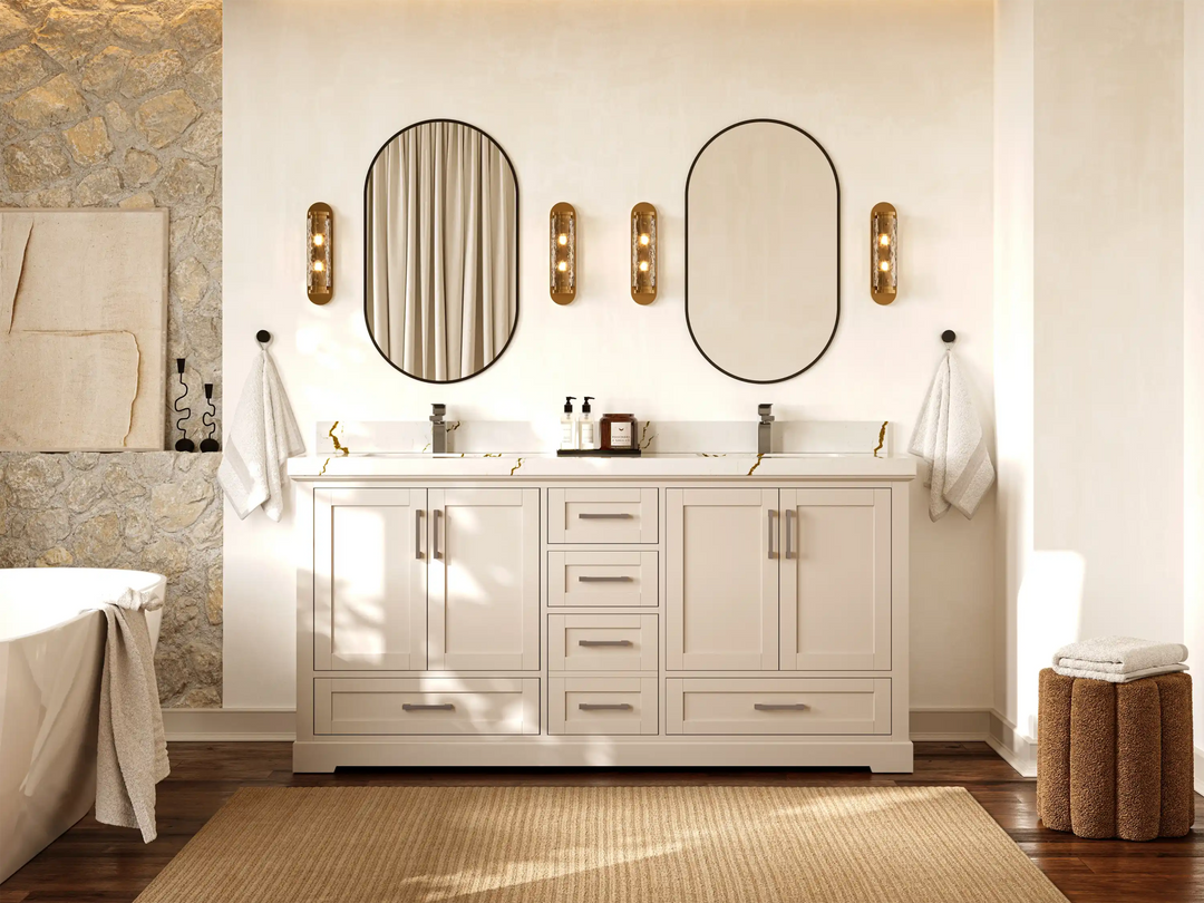 Boston 72 in. W x 22 in. D Double Sink Bathroom Vanity - Willow Bath and Vanity