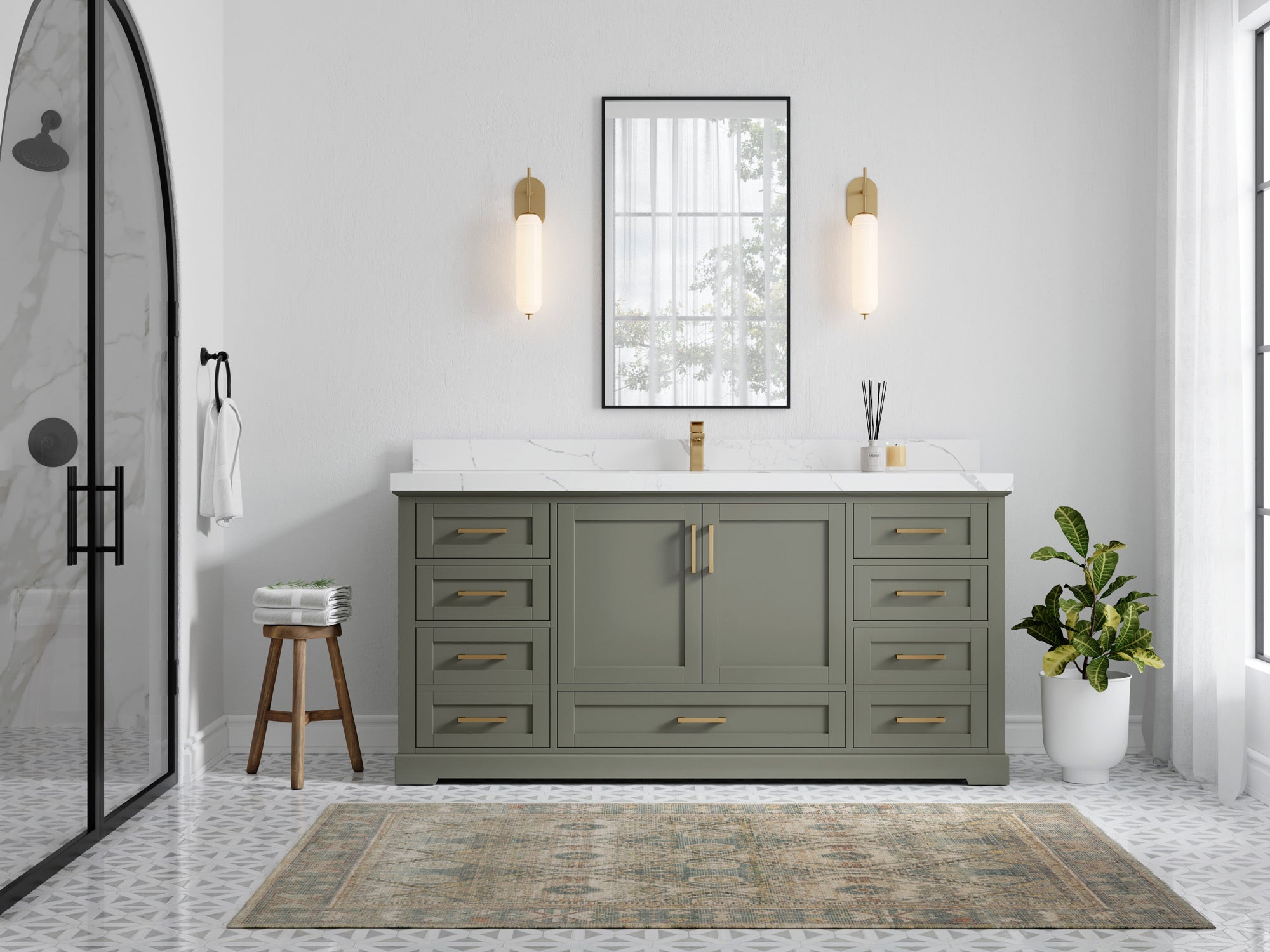 Boston 72 in. W x 22 in. D Single Sink Bathroom Vanity - Willow Bath and Vanity