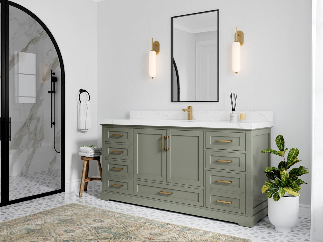 Boston 72 in. W x 22 in. D Single Sink Bathroom Vanity - Willow Bath and Vanity