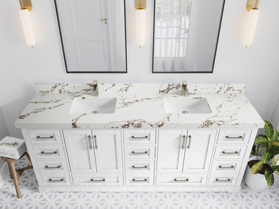 Boston 84 in. W x 22 in. D Double Sink Bathroom Vanity - Willow Bath and Vanity