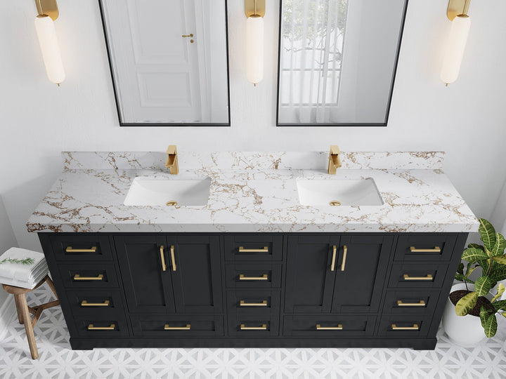 Boston 84 in. W x 22 in. D Double Sink Bathroom Vanity - photo 36