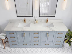 Boston 84 in. W x 22 in. D Double Sink Bathroom Vanity - photo 10
