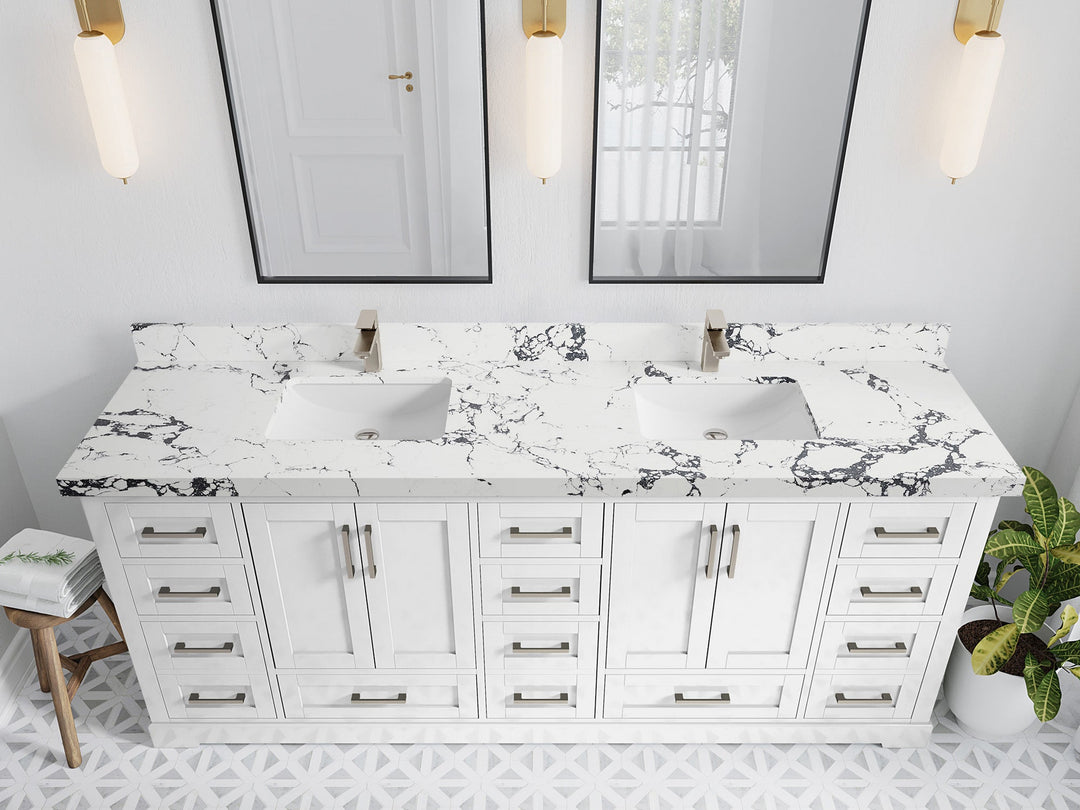 Boston 84 in. W x 22 in. D Double Sink Bathroom Vanity - Willow Bath and Vanity
