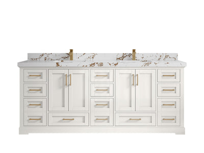 Boston 84 in. W x 22 in. D Double Sink Bathroom Vanity - Willow Bath and Vanity