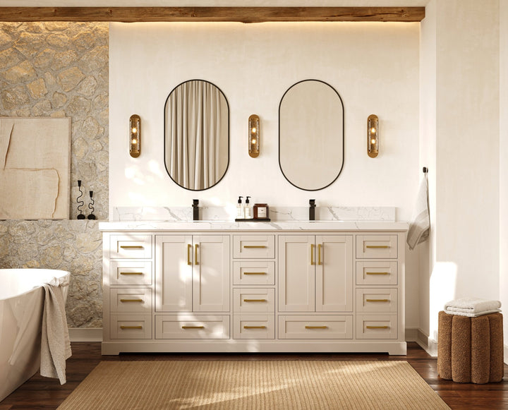 Boston 84 in. W x 22 in. D Double Sink Bathroom Vanity - photo 5
