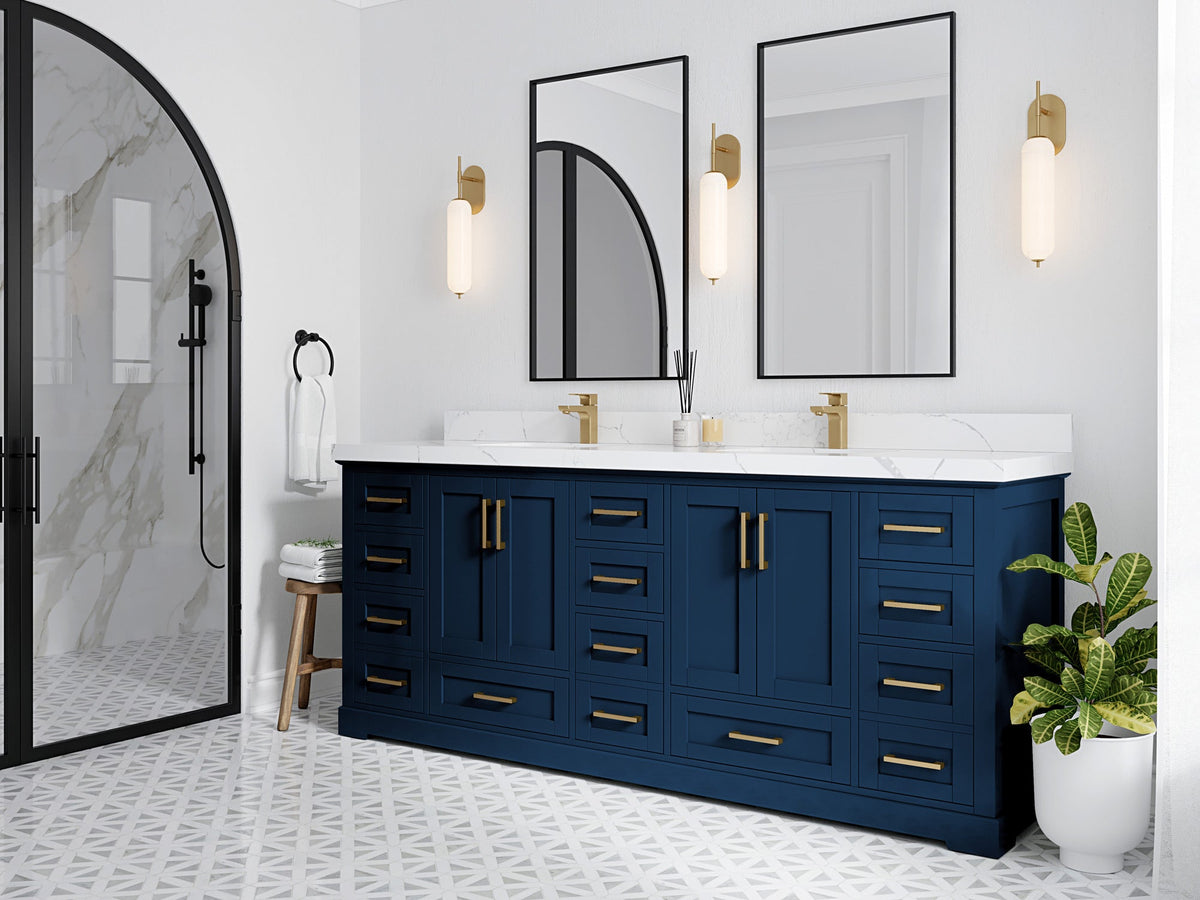 Boston 84 in. W x 22 in. D Double Sink Bathroom Vanity - Willow Bath and Vanity