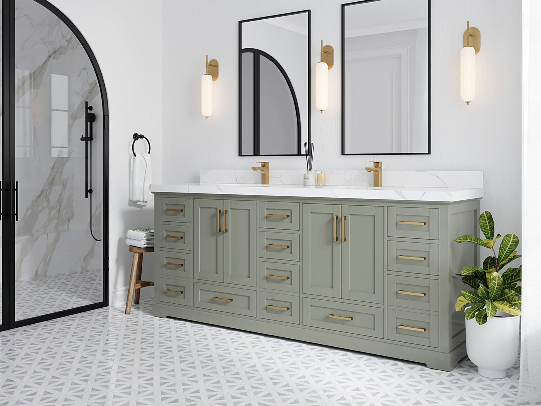 Boston 84 in. W x 22 in. D Double Sink Bathroom Vanity - Willow Bath and Vanity
