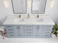 Boston 84 in. W x 22 in. D Double Sink Bathroom Vanity - photo 9