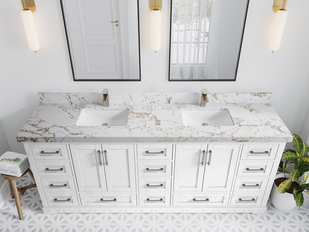 Boston 84 in. W x 22 in. D Double Sink Bathroom Vanity - Willow Bath and Vanity