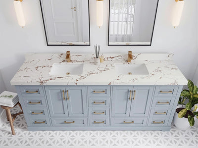 Boston 84 in. W x 22 in. D Double Sink Bathroom Vanity - Willow Bath and Vanity
