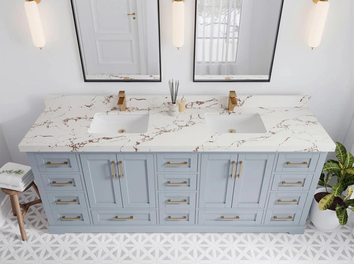 Boston 84 in. W x 22 in. D Double Sink Bathroom Vanity - photo 19
