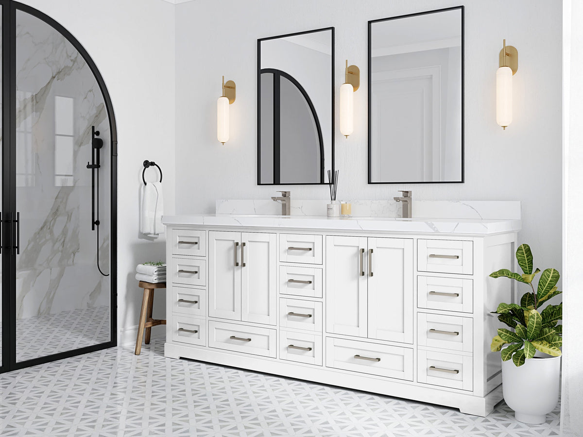 Boston 84 in. W x 22 in. D Double Sink Bathroom Vanity - Willow Bath and Vanity