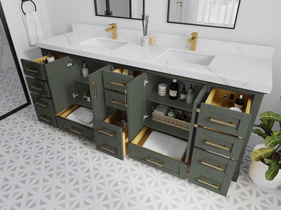 Boston 84 in. W x 22 in. D Double Sink Bathroom Vanity - Willow Bath and Vanity