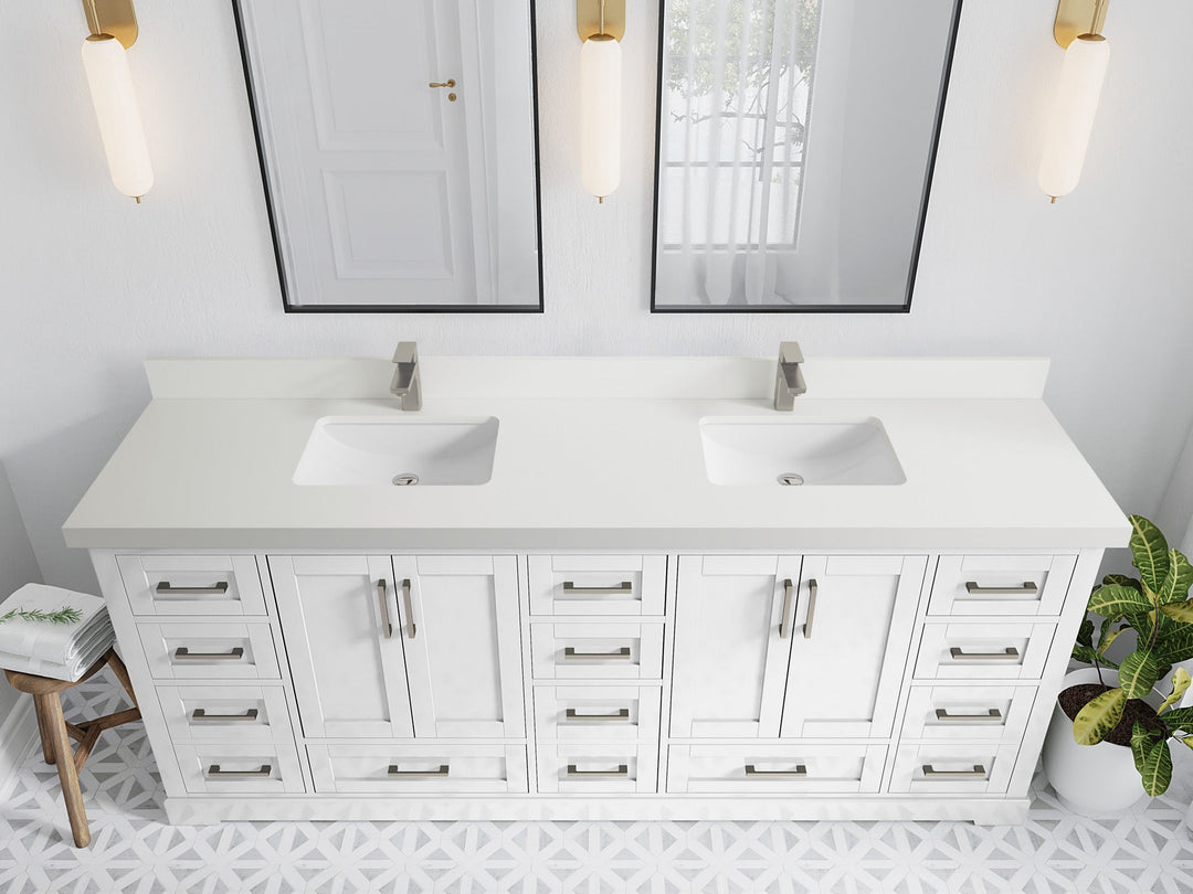 Boston 84 in. W x 22 in. D Double Sink Bathroom Vanity - Willow Bath and Vanity