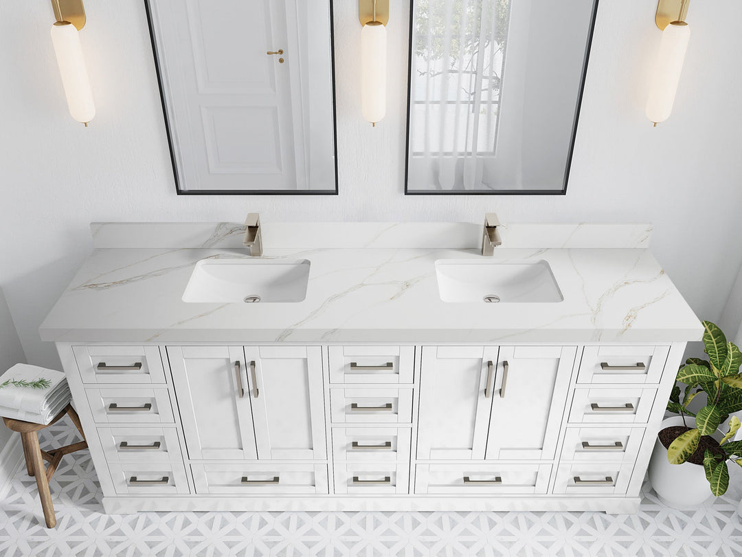 Boston 84 in. W x 22 in. D Double Sink Bathroom Vanity - Willow Bath and Vanity