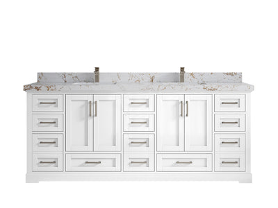 Boston 84 in. W x 22 in. D Double Sink Bathroom Vanity - Willow Bath and Vanity