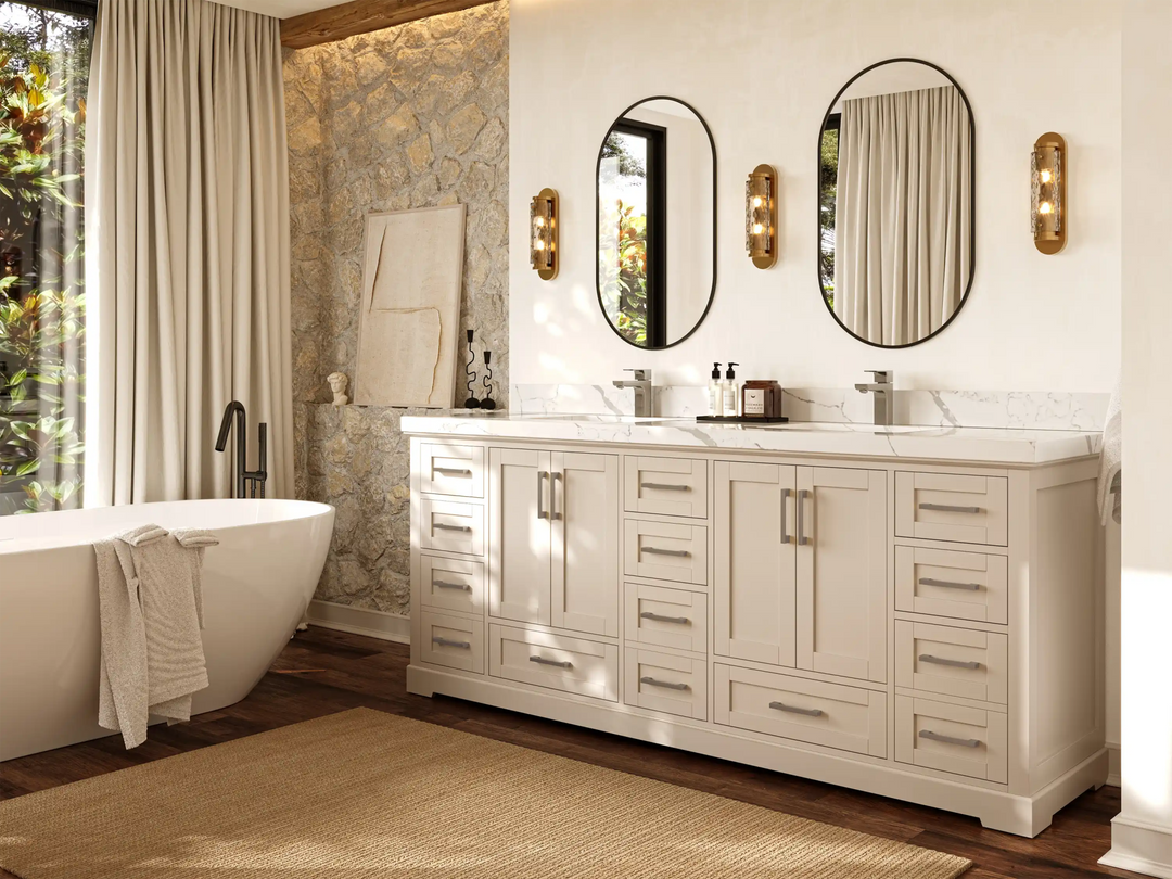 Boston 84 in. W x 22 in. D Double Sink Bathroom Vanity - Willow Bath and Vanity