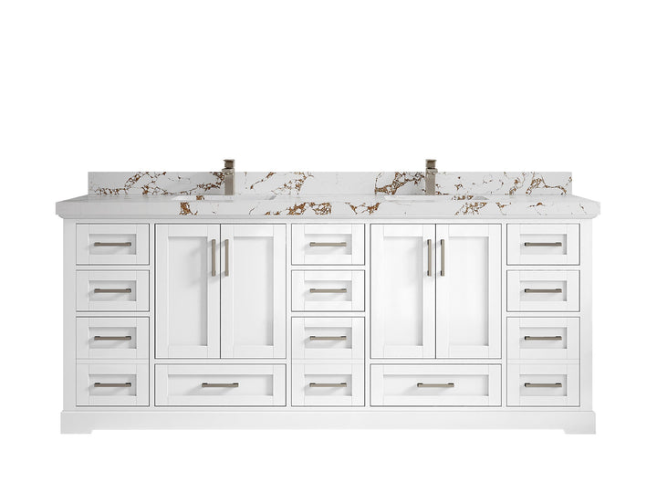 Boston 84 in. W x 22 in. D Double Sink Bathroom Vanity - photo 35
