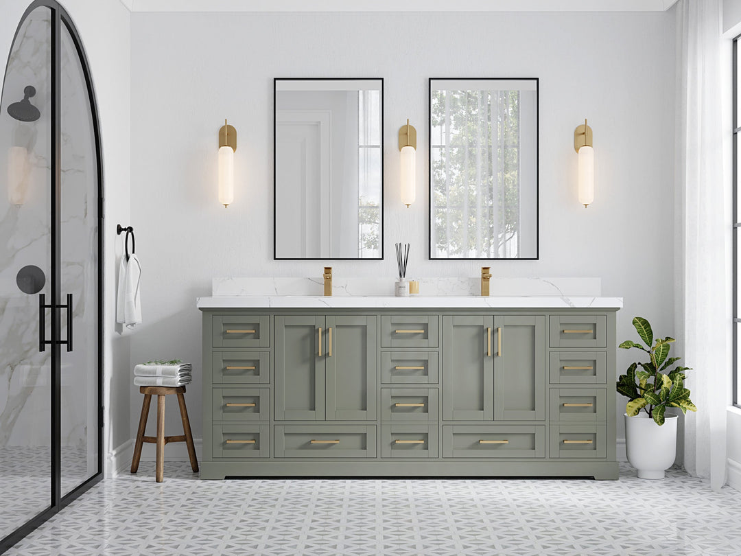 Boston 84 in. W x 22 in. D Double Sink Bathroom Vanity - Willow Bath and Vanity